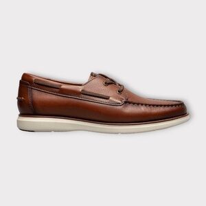 Mens Florsheim Tropics Elastic Lace Moc Toe Boat, Cognac Leather. 13420 221